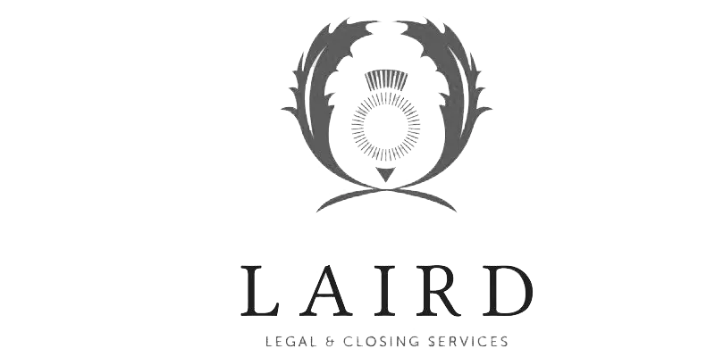 Laird Legal Closing Services logo with wreath design.