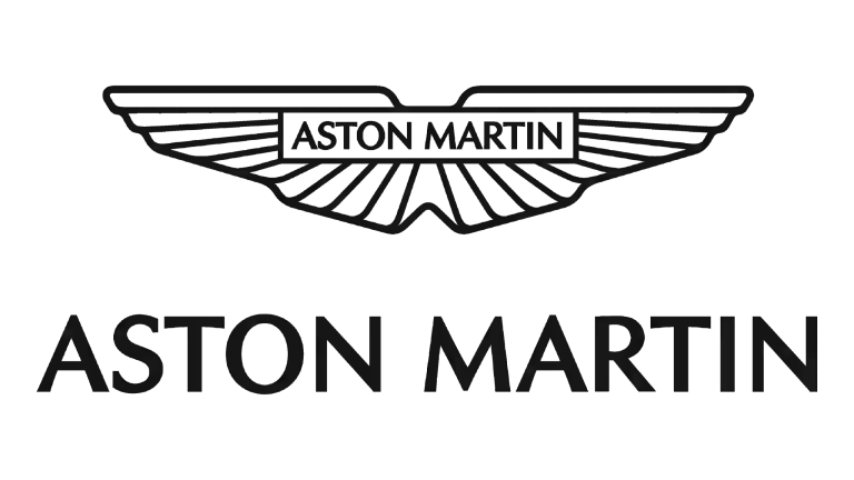 Aston Martin logo in grayscale.