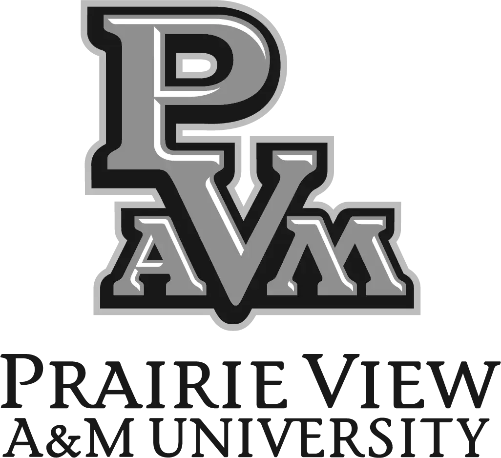 Prairie View A&M University logo in grayscale.