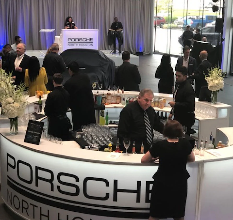 Guests at Porsche event in Houston.